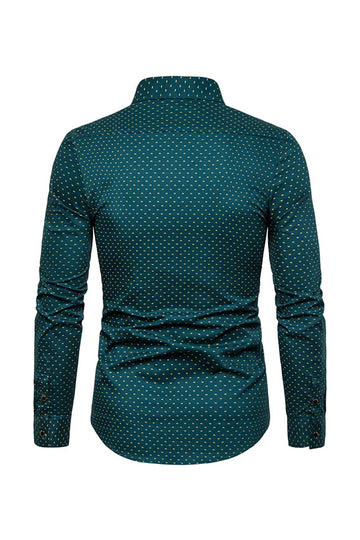 Fashion Print Long Sleeve Men's Plus Size Shirt