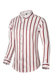 Black Red Striped Plus Size Men's Long Sleeve Shirt