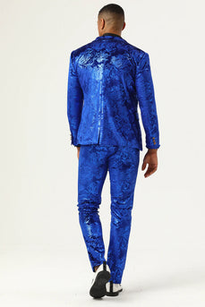 Sparkly Royal Blue Sequins 3 Piece Men's Formal Suits