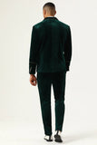 Dark Green Velvet 2 Piece Men's Formal Suits