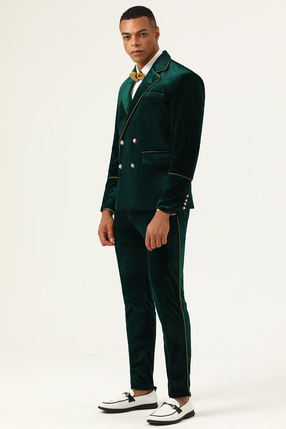 Dark Green Velvet 2 Piece Men's Formal Suits