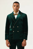 Dark Green Velvet 2 Piece Men's Formal Suits