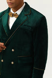 Dark Green Velvet 2 Piece Men's Formal Suits