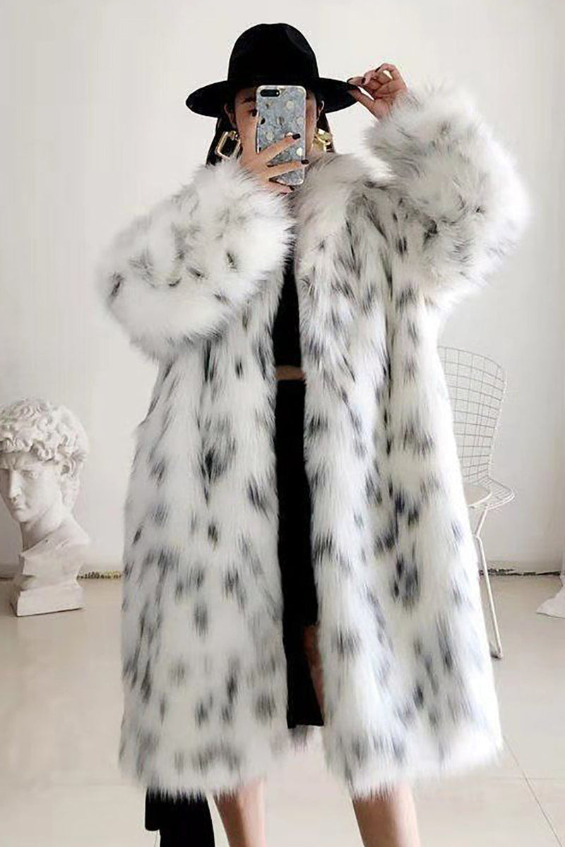 Long faux cheap fur coat womens