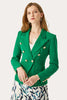 Load image into Gallery viewer, Green Double Breasted Peak Lapel Women Formal Blazer