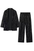 Load image into Gallery viewer, Sparkly Black Shawl Lapel Sequins 2 Piece Women Formal Suits