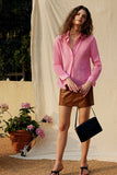 Black Long Sleeves Button Down Women Silk Blouse