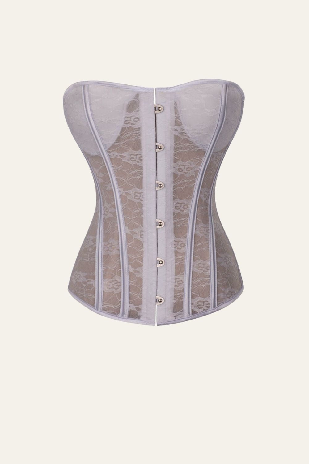 Black Steel Bone Lace Flower Corset Shapewear