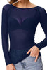 Load image into Gallery viewer, Black Mesh Long Sleeve See-Through Bottoming Shirt Shapewear