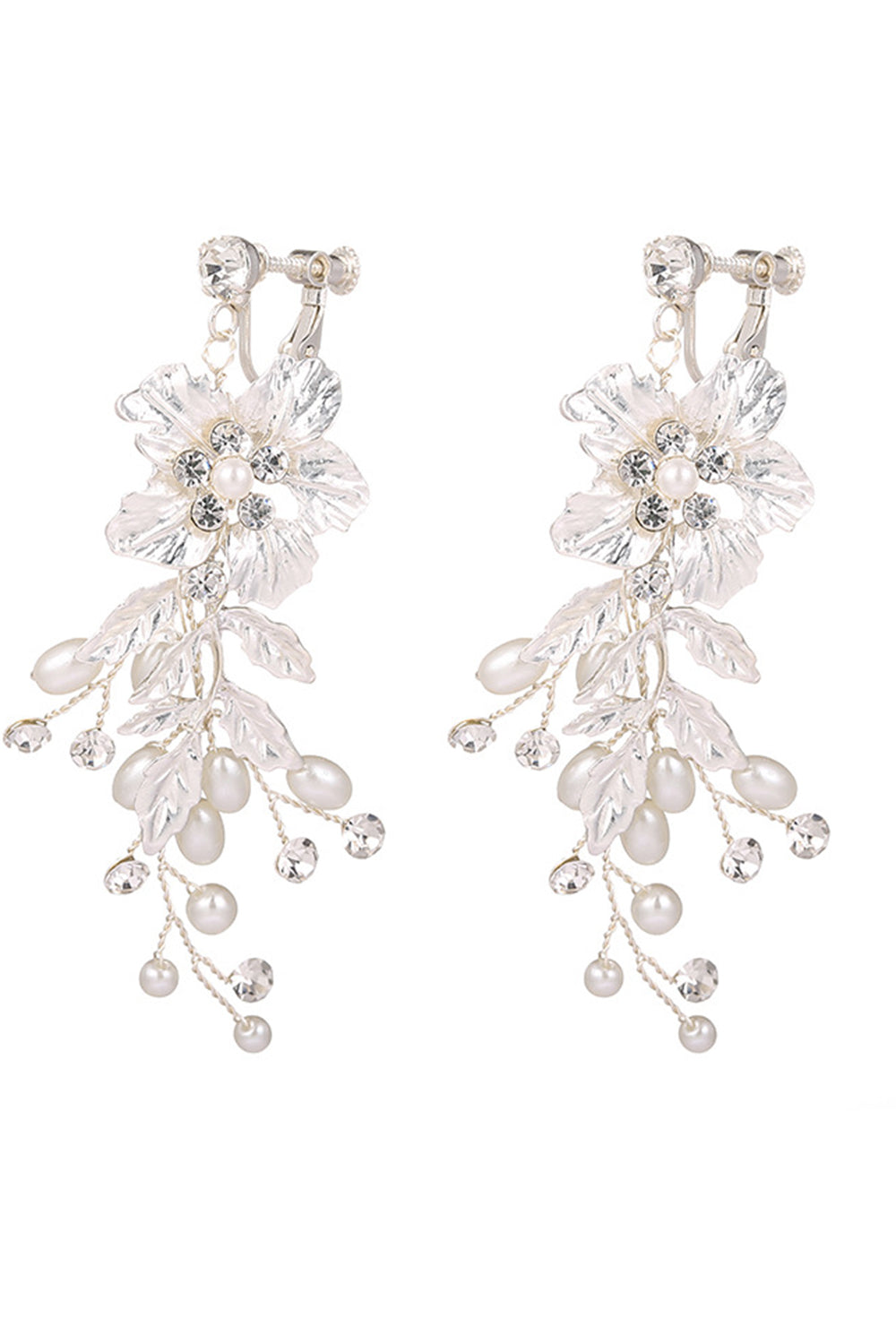 White Flower Bridal Ear Clip