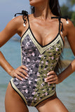Pink One Piece Flower Printed Swimwear