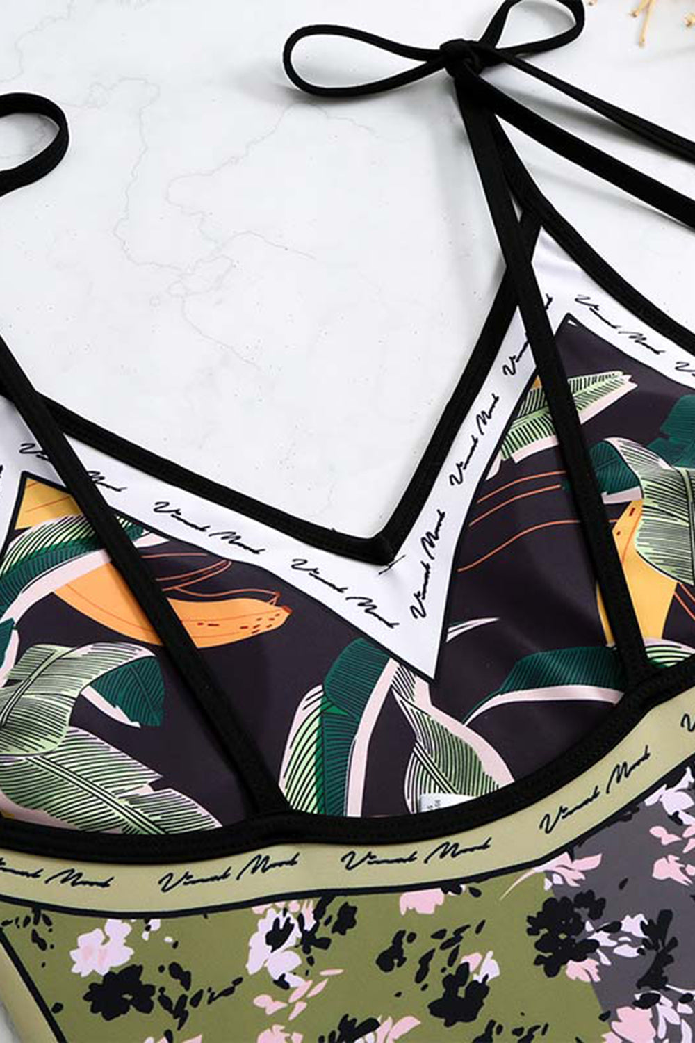 Pink One Piece Flower Printed Swimwear