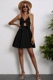 Black Keyhole Spaghetti Straps Graduation Dress