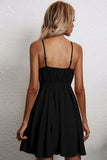 Black Keyhole Spaghetti Straps Graduation Dress