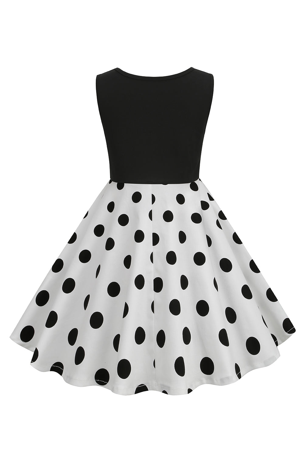 White Polka Dots Sleeveless Vintage Girl Dresses