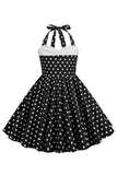 Red Halter Polka Dots 50's Girls Dress