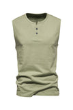 Summer Sleeveless Buttons Men's T-shirt