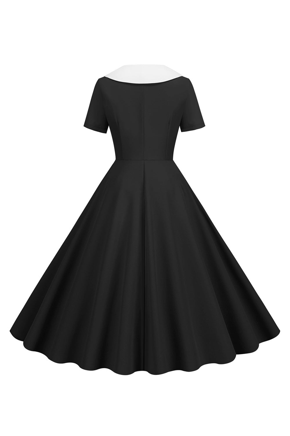 Peter Pan Collar Swing 1950s Dress with Short Sleeves