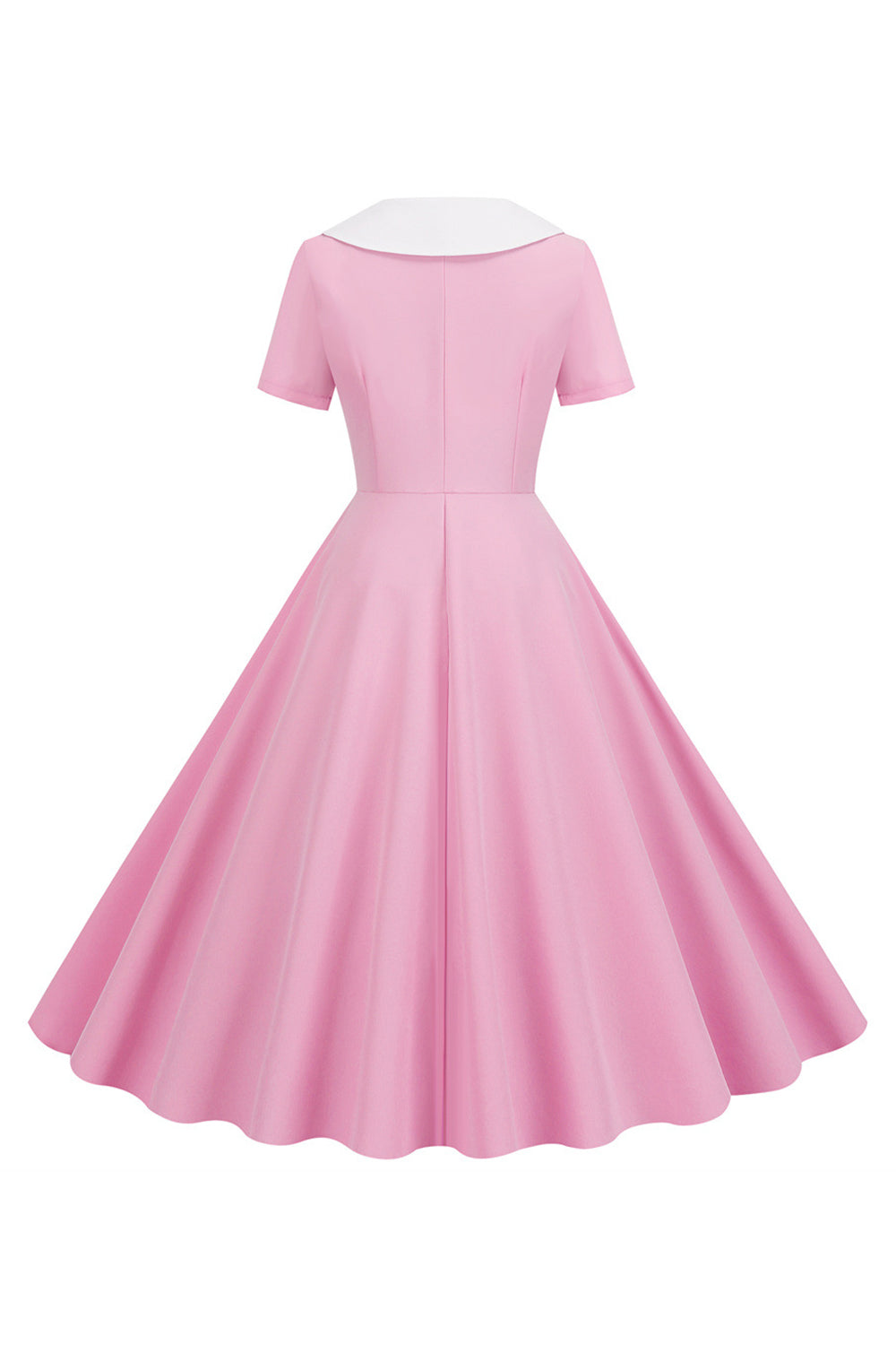 Peter Pan Collar Swing 1950s Dress with Short Sleeves