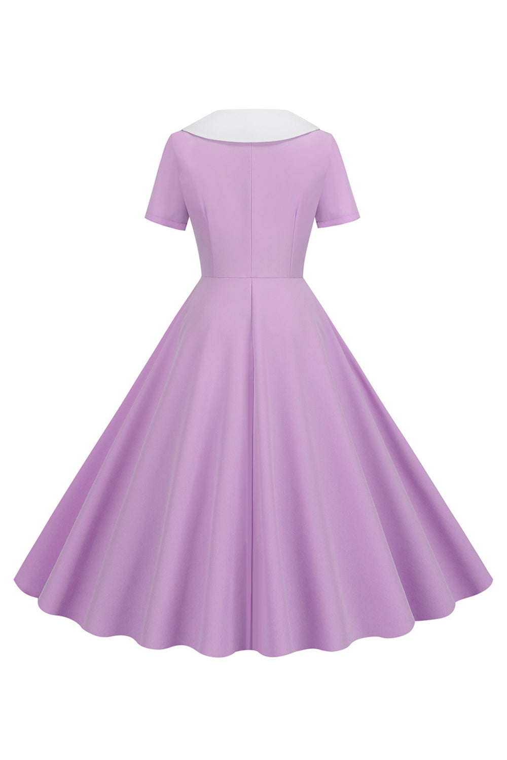Peter Pan Collar Swing 1950s Dress with Short Sleeves