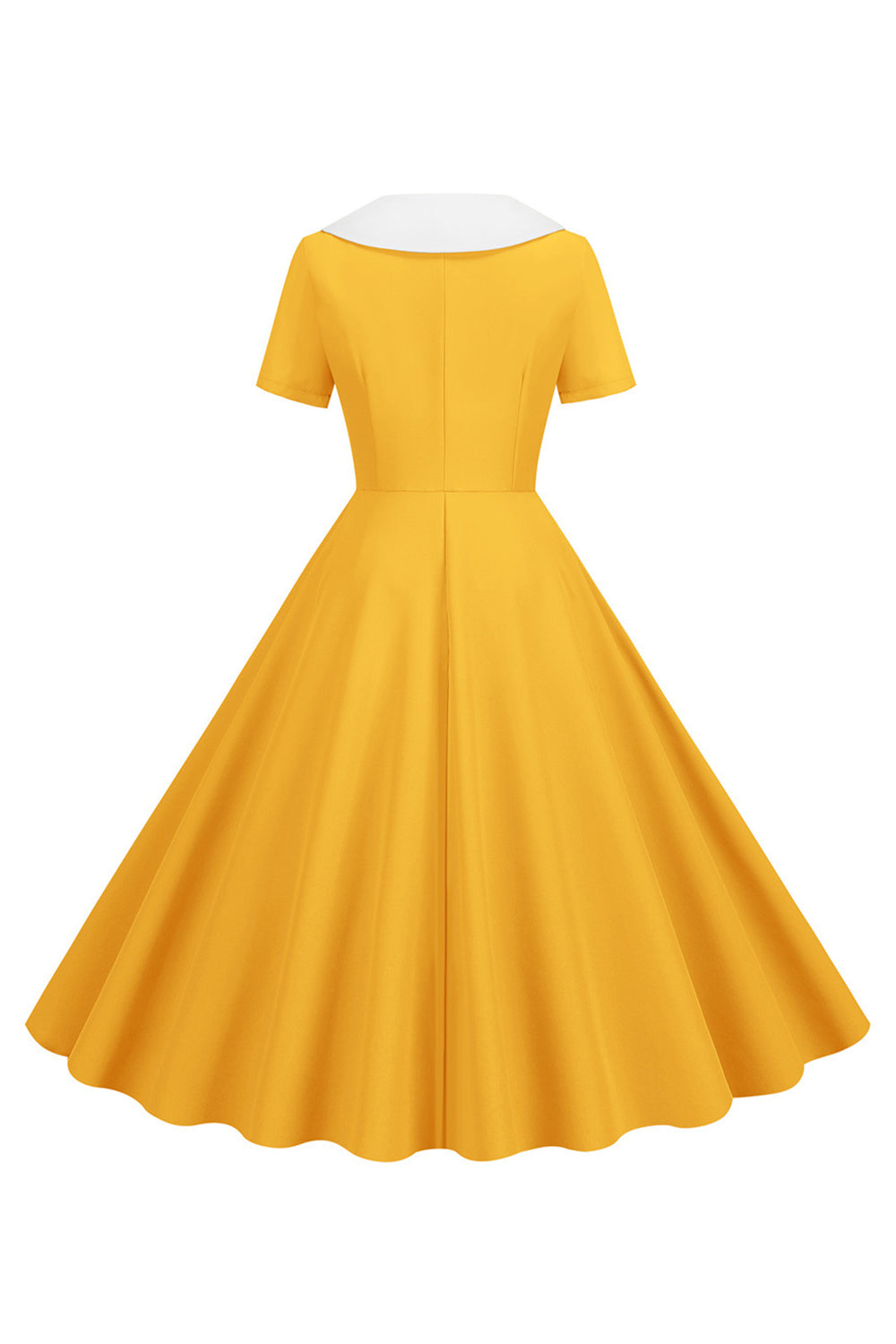 Peter Pan Collar Swing 1950s Dress with Short Sleeves