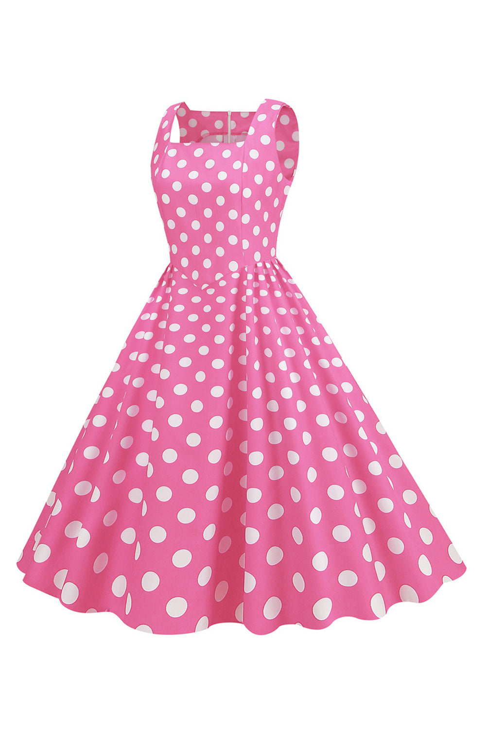 Black Polka Dots Vintage 1950s Dress