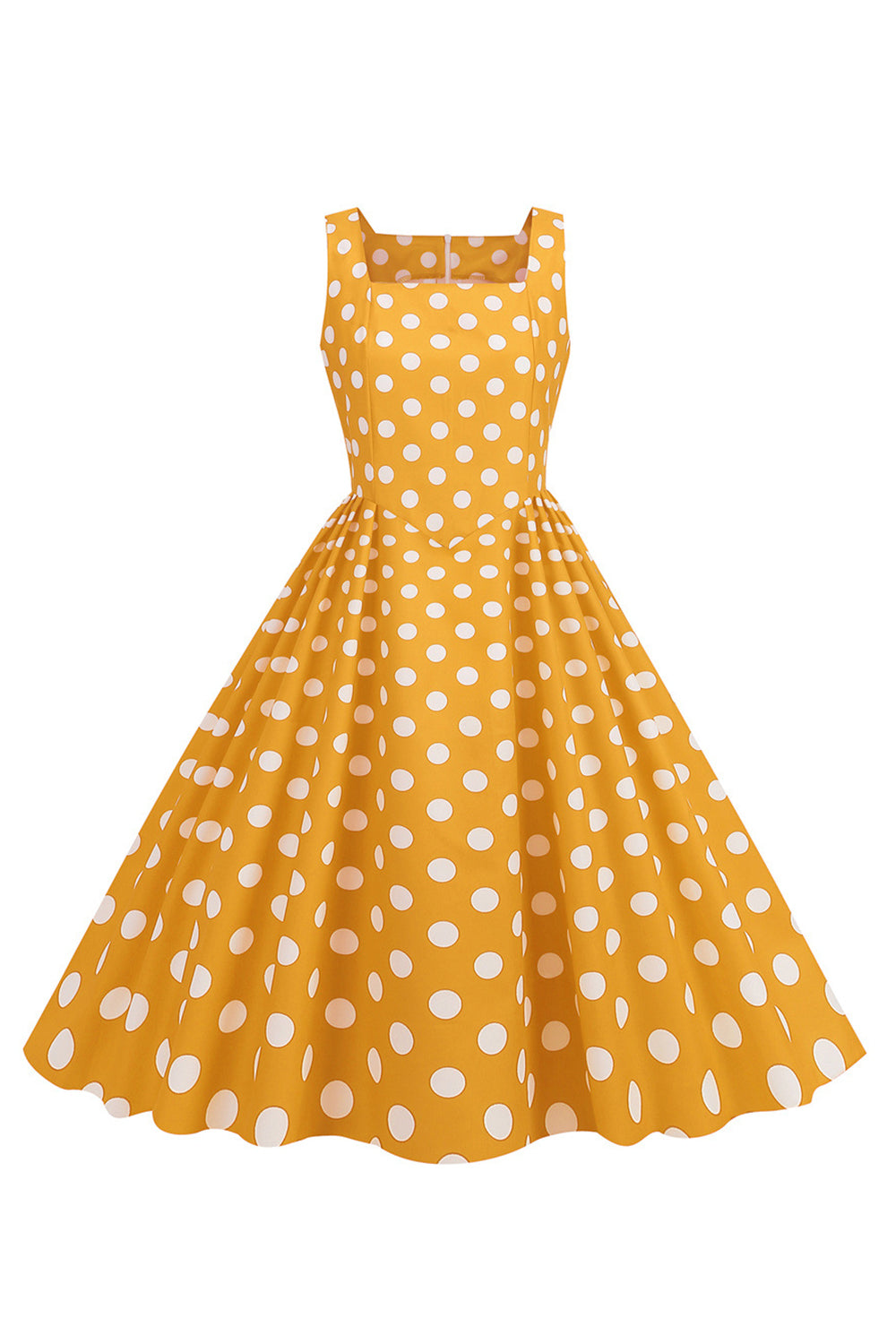 Black Polka Dots Vintage 1950s Dress