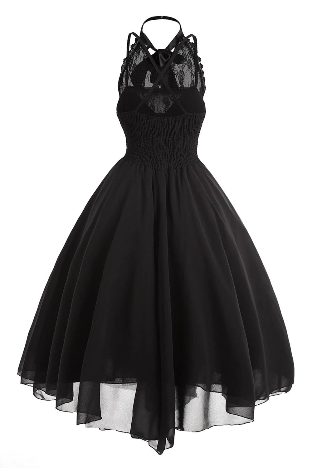Black Chiffon Vintage Halloween Dress