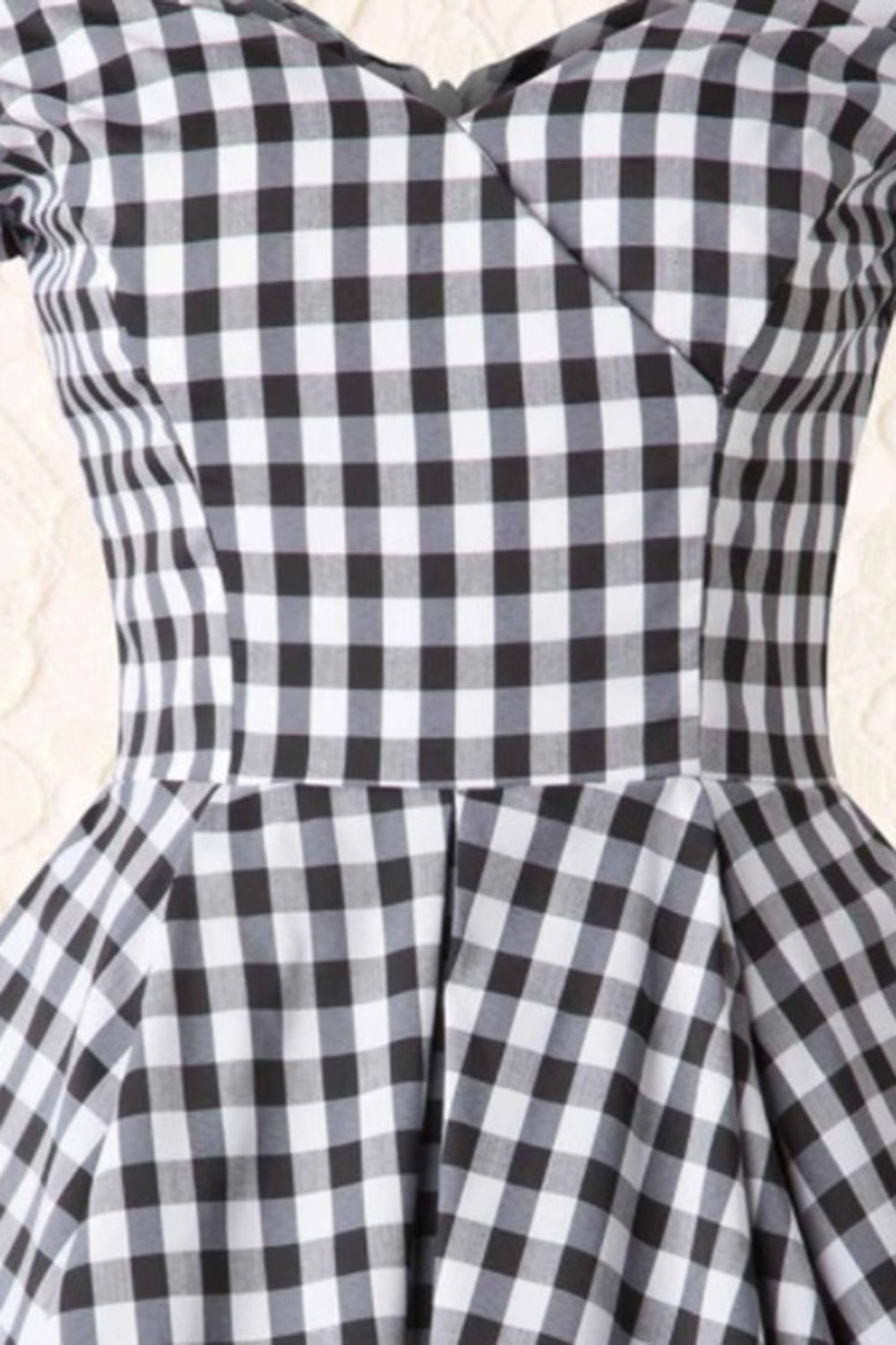 Black Gingham Vintage 1950s Dress