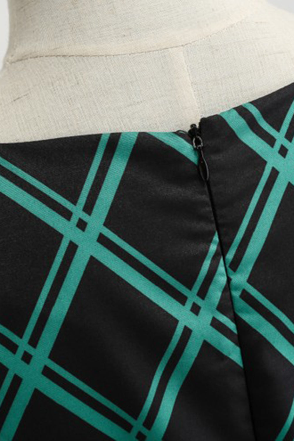 Swing Green Plaid 1950s Dress