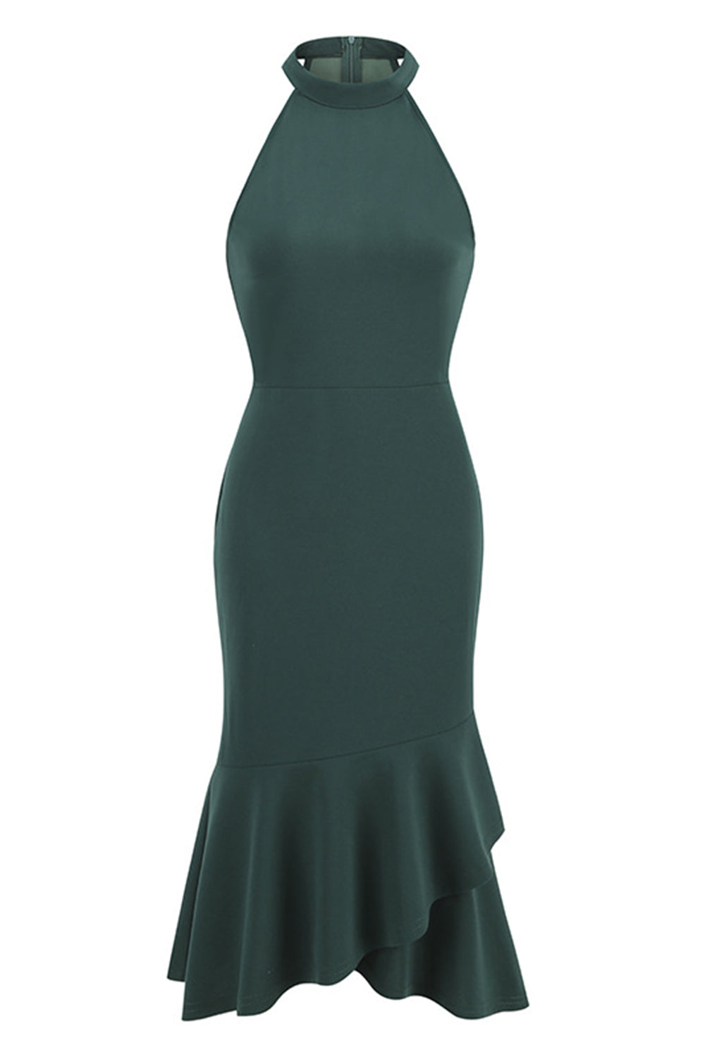 Halter Sheath Black Sleeveless 1960s Dress