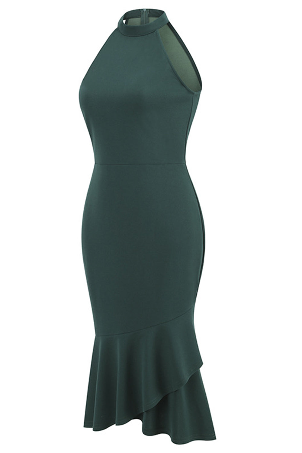 Halter Sheath Black Sleeveless 1960s Dress