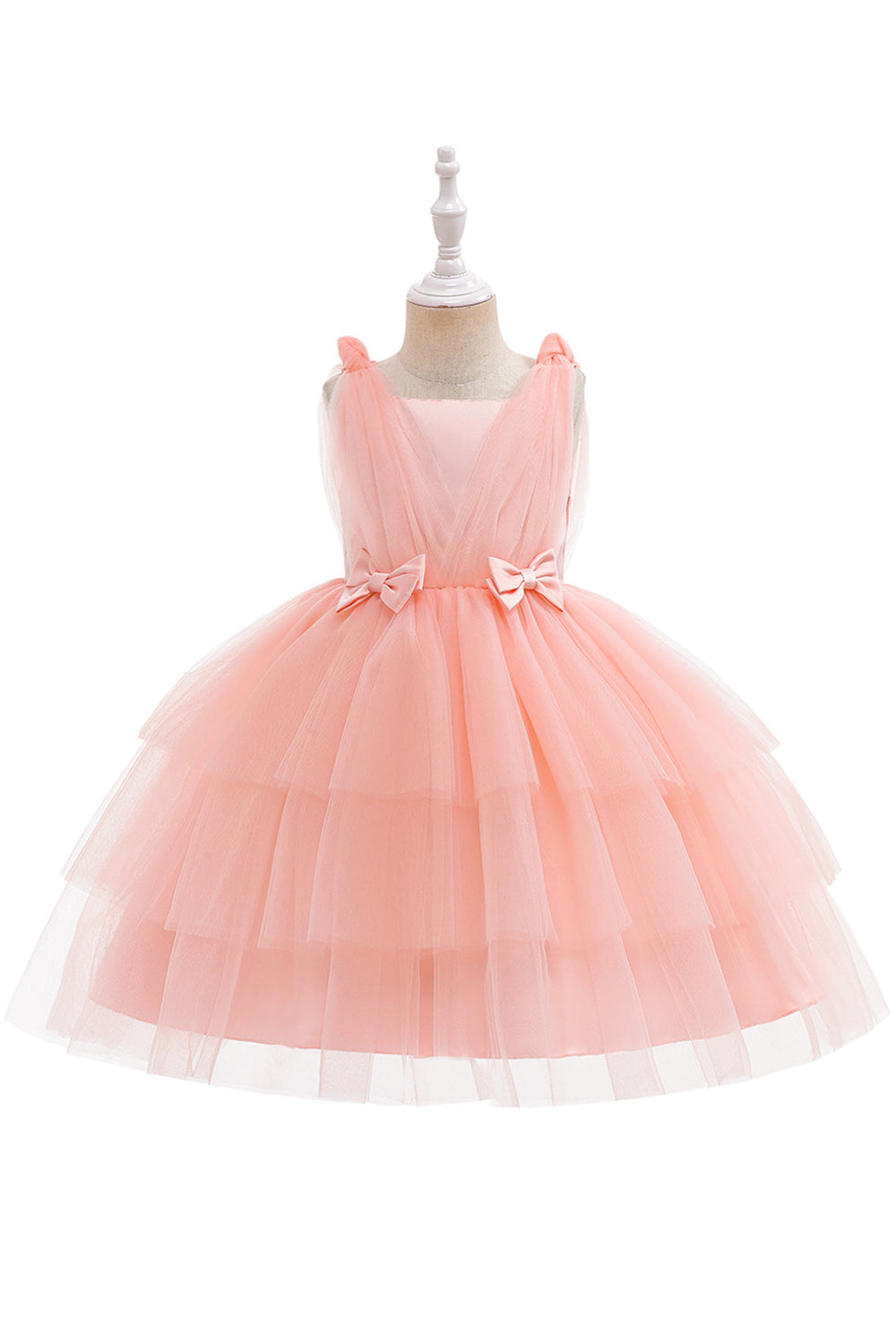 Blue Tulle Girl Party Dress with Bows