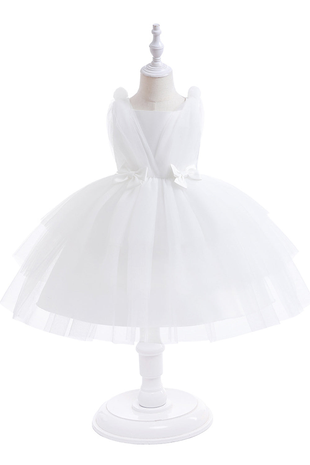 Blue Tulle Girl Party Dress with Bows