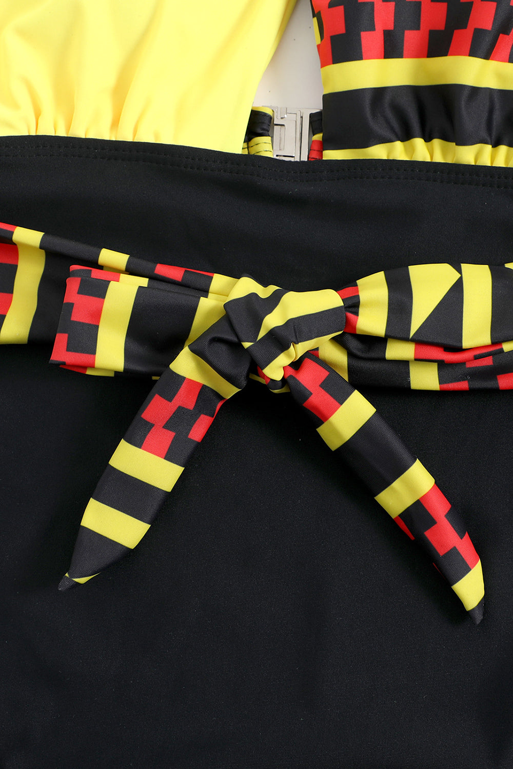 Halter Neck One Piece High Waist Green Swimwear