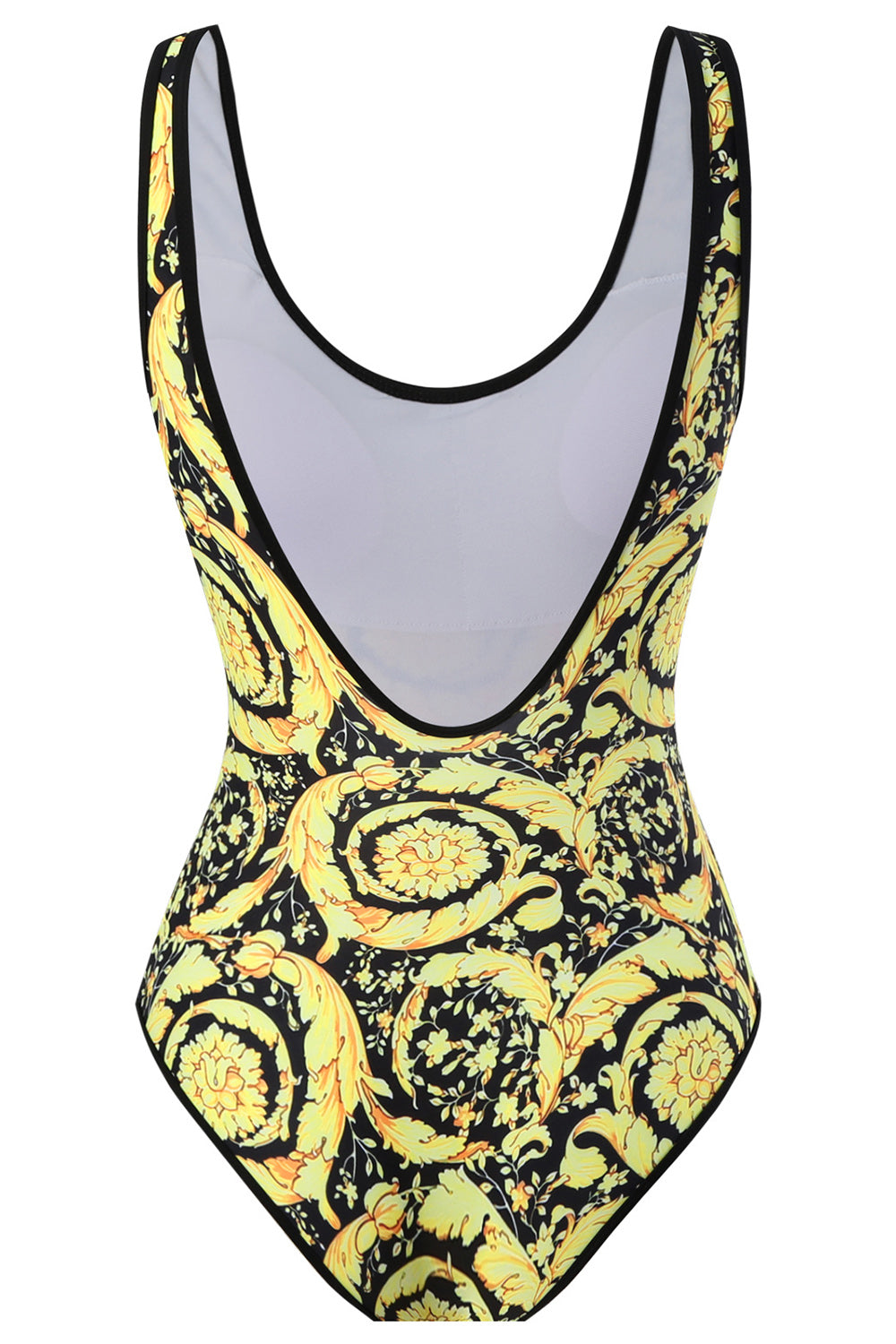 One Piece Green Printed High Waist Swimwear with Beach Skirt