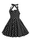 Halter Red Vintage Polka Dot 50's Girls Dress with Bow