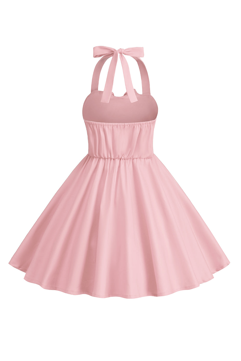 Halter Red Vintage Girls Dress with Bow