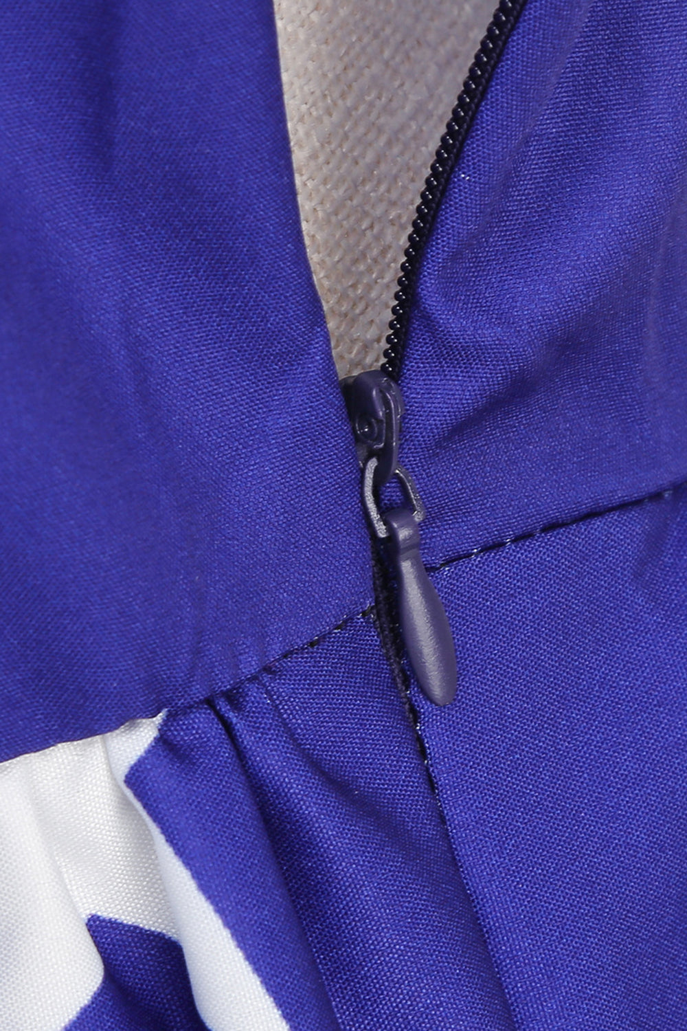 Blue Stars Stripes Printed Spaghetti Straps 1950s Dress