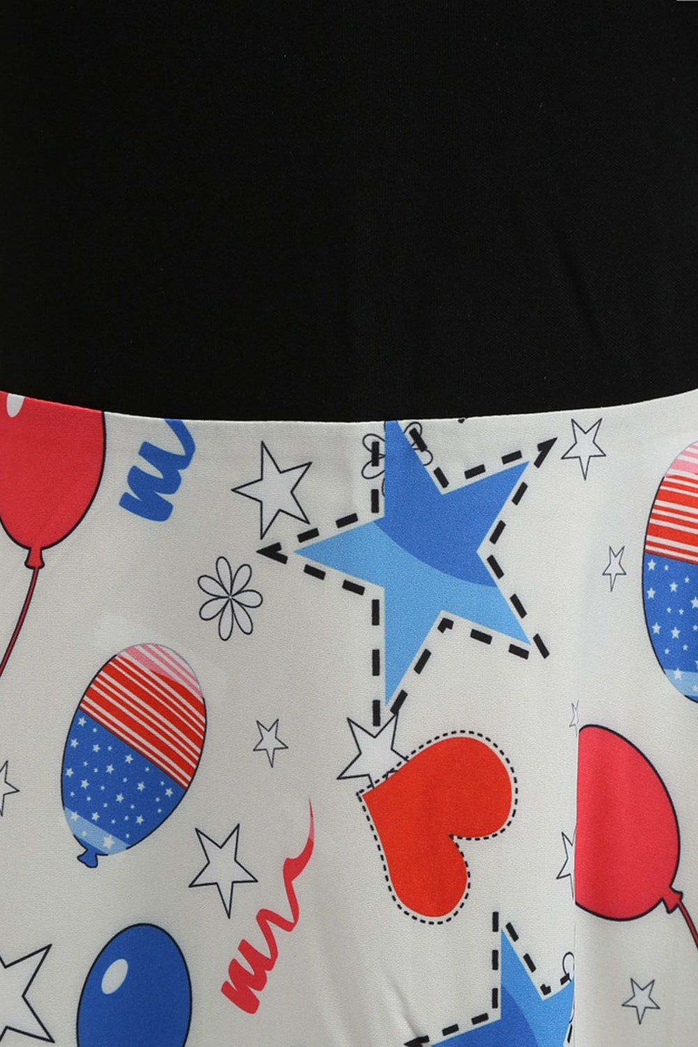 Black Printed Sleeveless 1950s Dress With Belt