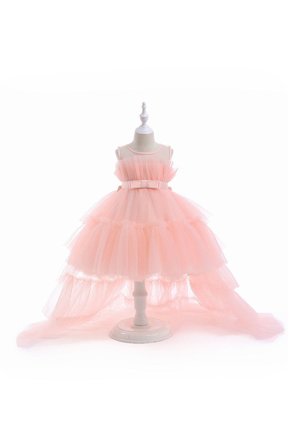 A Line Removable Hot Pink Girl's Party Dress