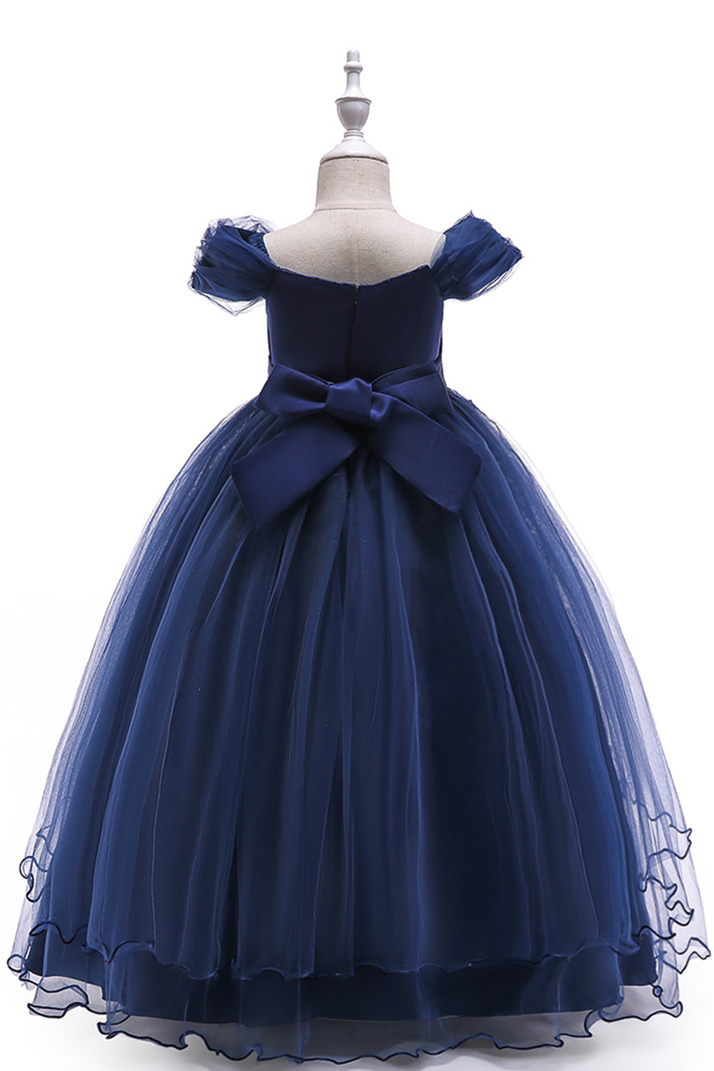 A-Line Beaded Blush Girls Dresses with Appliques