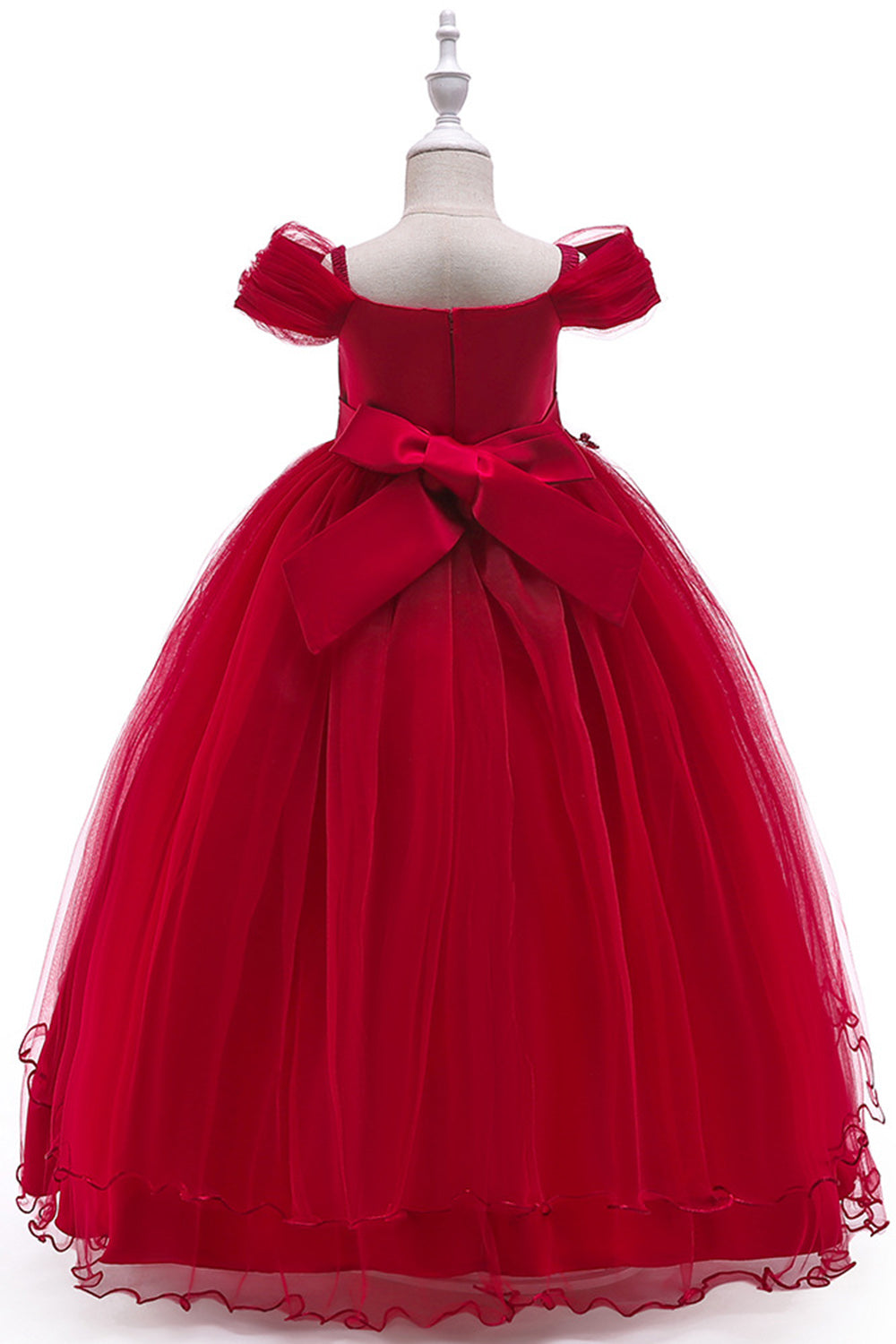 A-Line Beaded Blush Girls Dresses with Appliques