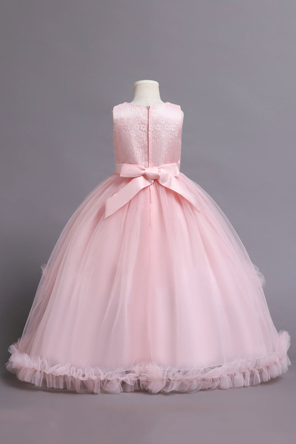 Tulle Beaded Blue Girls Dresses with Appliques