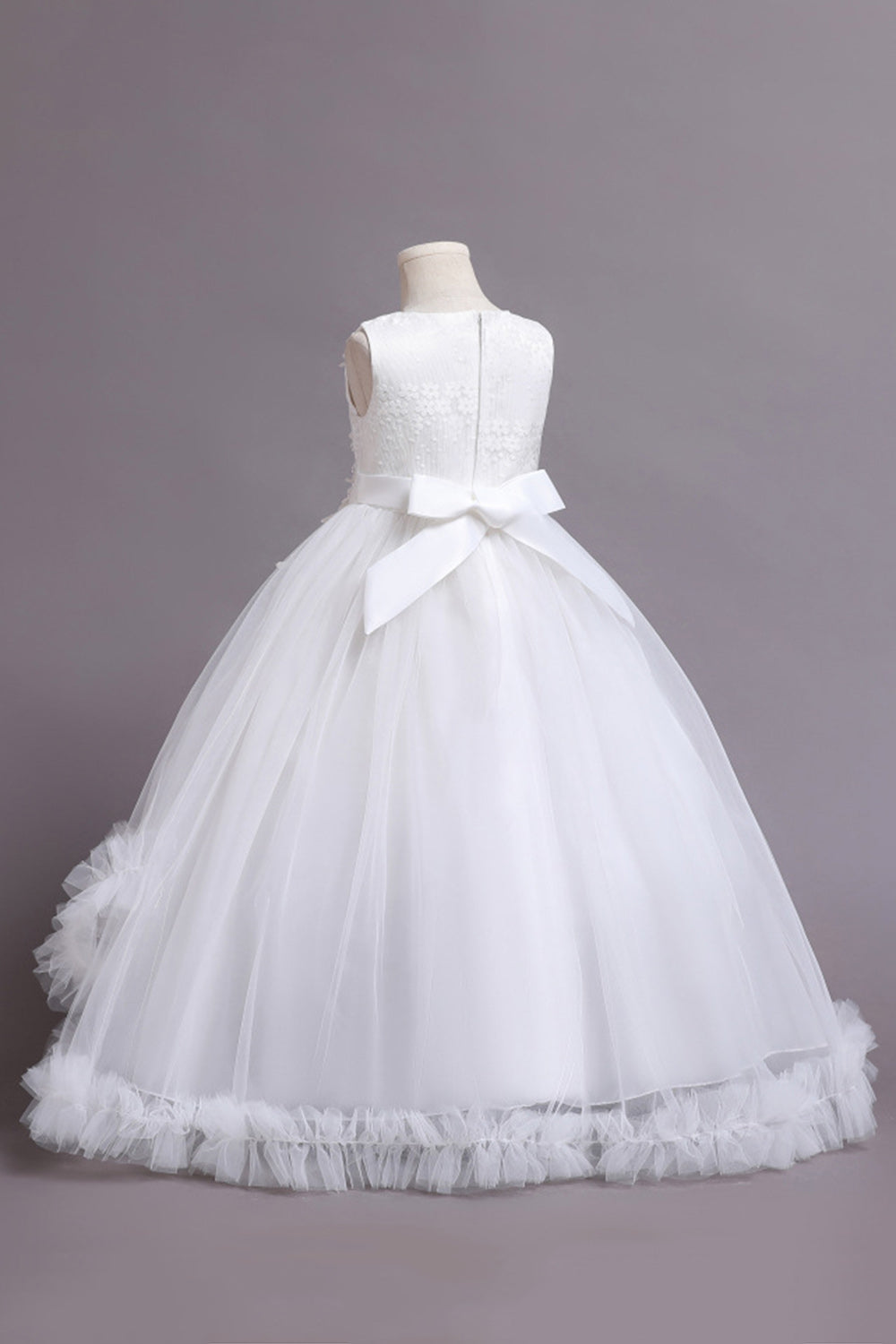 Tulle Beaded Blue Girls Dresses with Appliques