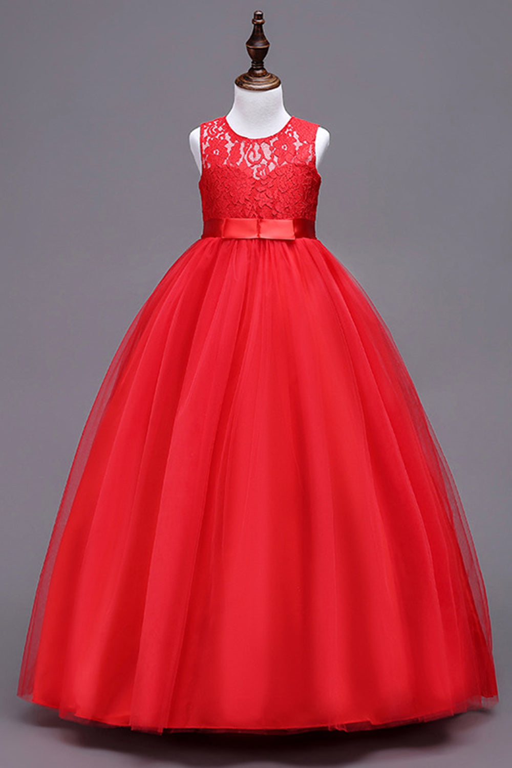 A-Line Tulle White Girls Dresses with Bow