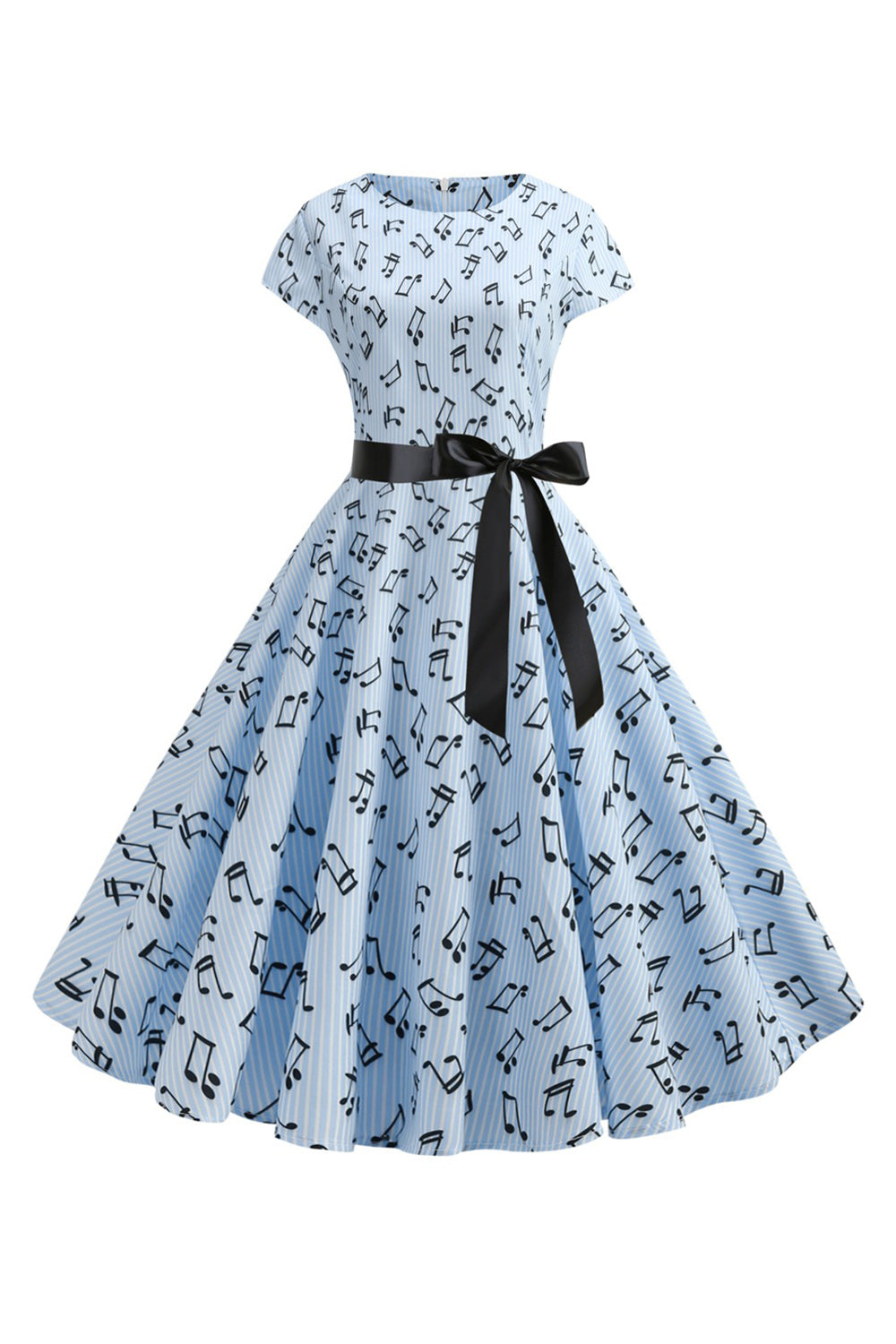 A Line Printed Swing 1950s Dresss