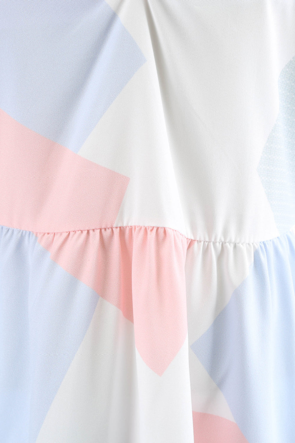 White Spaghetti Straps Geometric Printed 1950s Dress