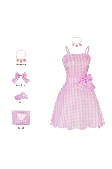 Pink Plaid Vintage 1950s Dress