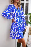 Black Long Sleeves Printed Casual Dress